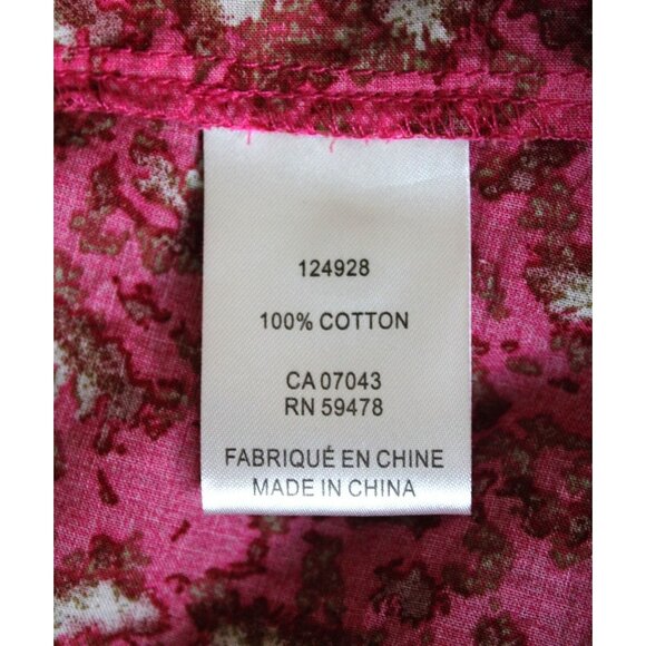 JOIE Boho Prairie Peasant Blouse Bright Pink Ruffled Top, Size  L Large - Picture 10 of 10